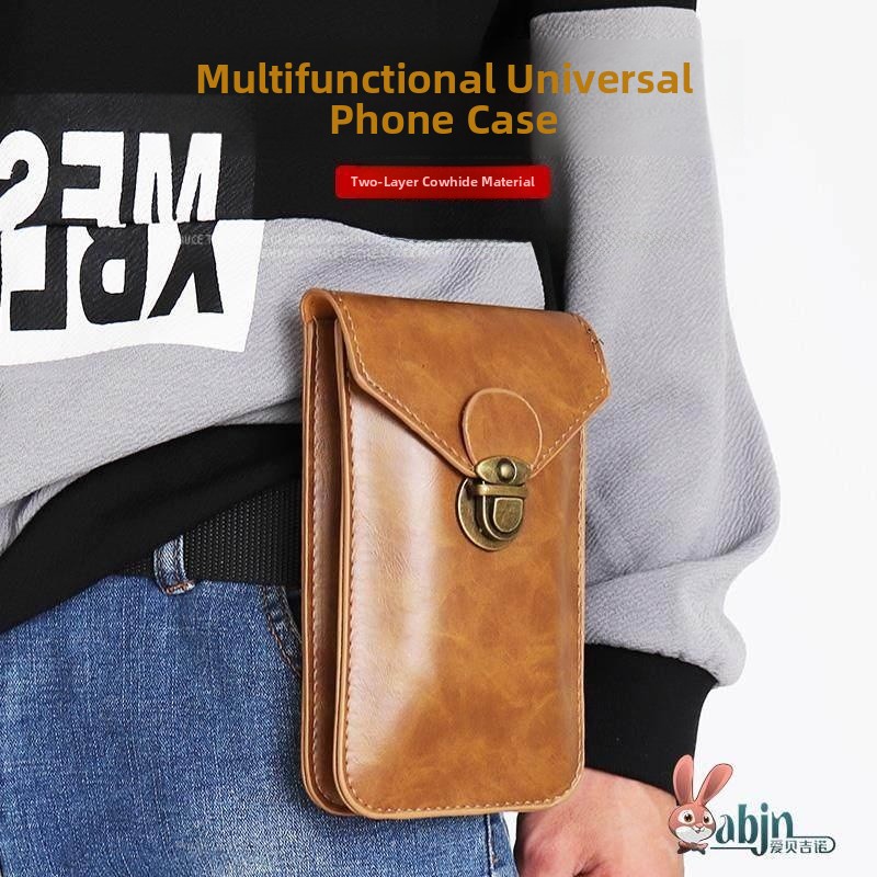 Leather Work Bag Mens - Nova Bolsa de Cintura Multifuncional Ultrafina