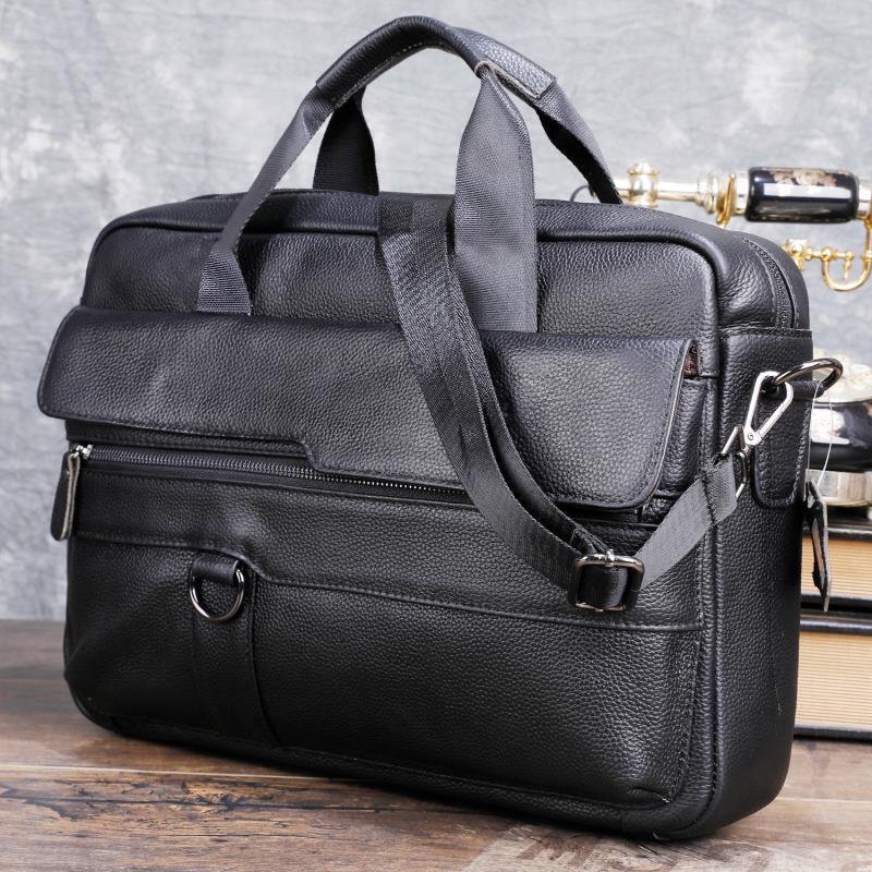Leather Work Bag Mens - Grande bolsa de couro genuíno dos