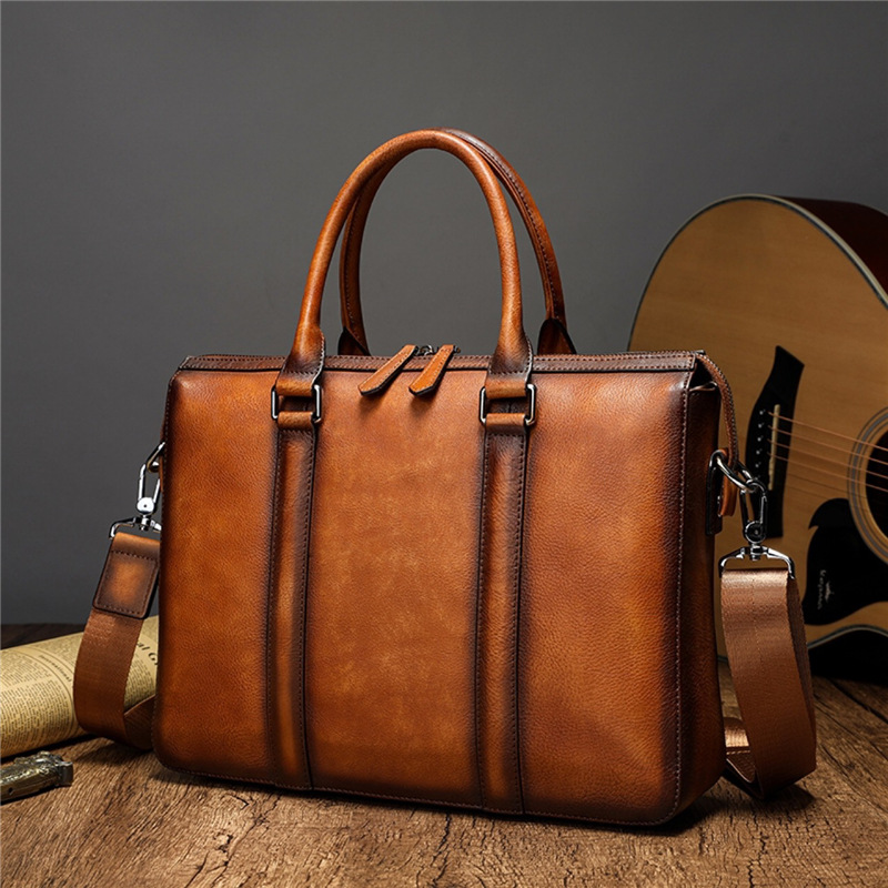 Leather Work Bag Mens - Pasta Executiva YETTIES em Couro Genuíno