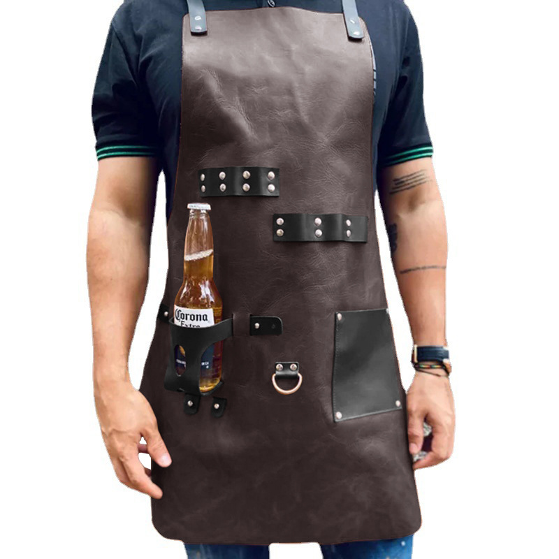 Leatherwork Apron - Avental de Couro PU para Exterior,