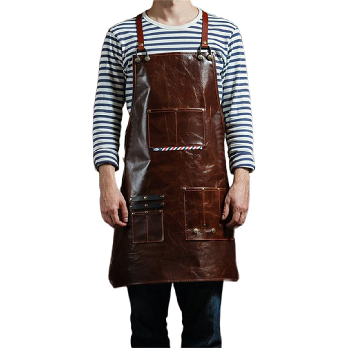 Leatherwork Apron - Avental de trabalho de couro masculino