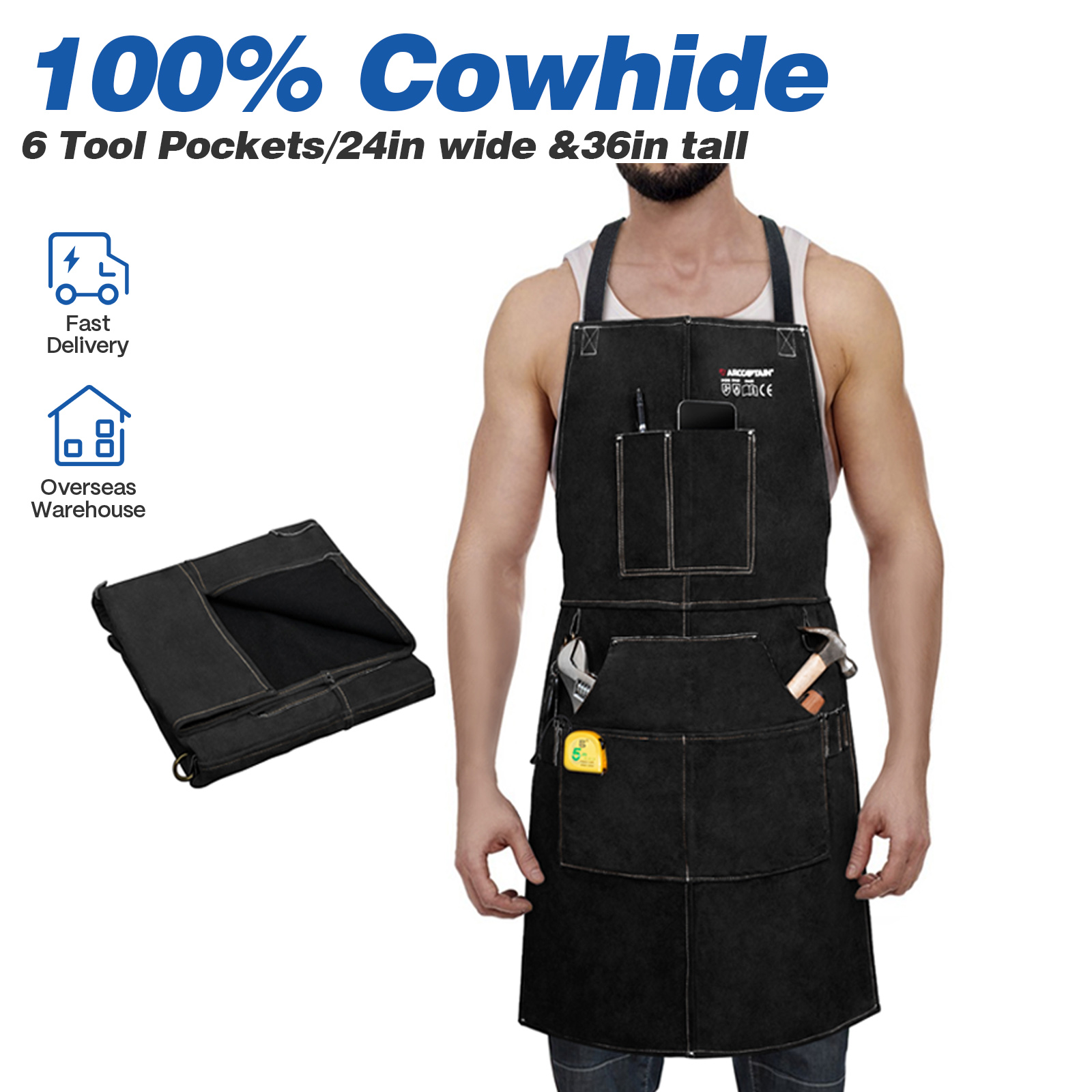 Leatherwork Apron - Avental de trabalho de soldagem de
