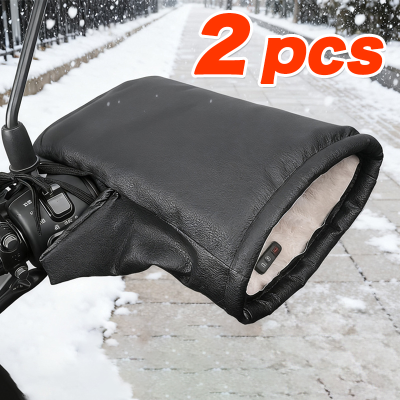 Leather Work Winter Gloves - Muffs para guidão de motocicleta, luvas