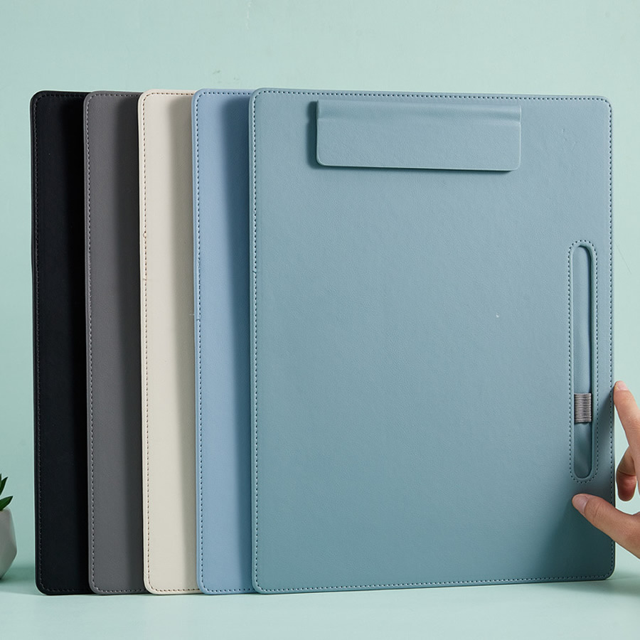 Leather Work Folder - Clipe de escrita em couro A4,
