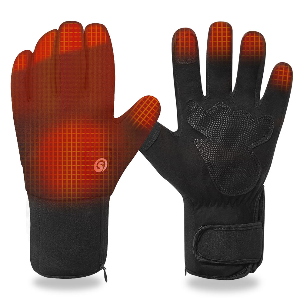 Leather Work Winter Gloves - Luvas de motocicleta aquecidas elétricas com