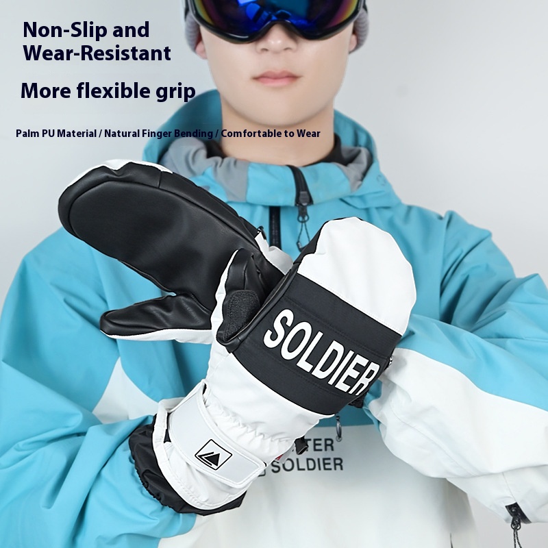 Leather Work Winter Gloves - Luvas de esqui de inverno protetor