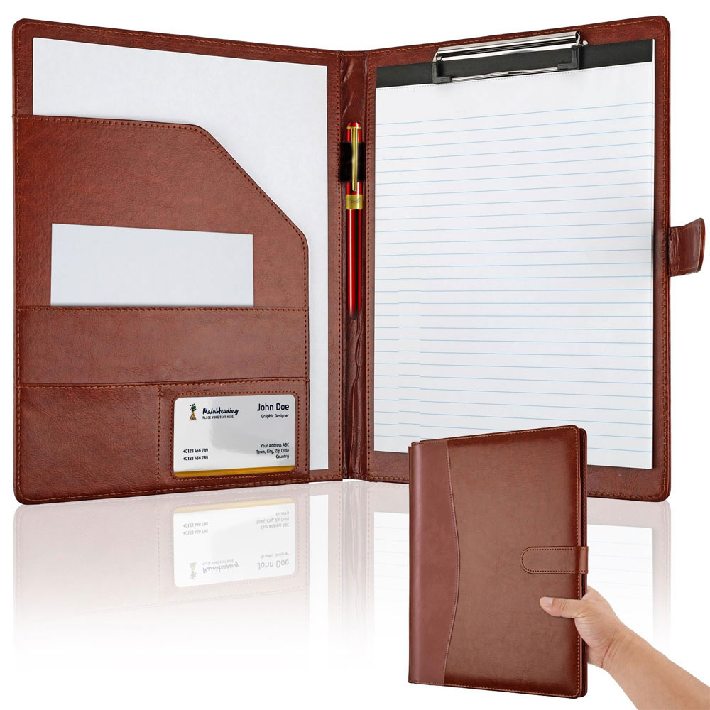 Leather Work Folder - Pasta de Couro Multifuncional com Capa