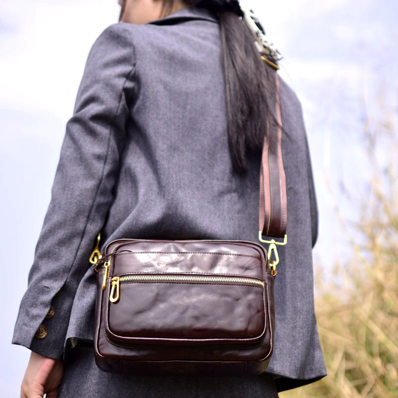 Leatherwork Rivets - AETOO Bolsa feminina de couro, bolsa
