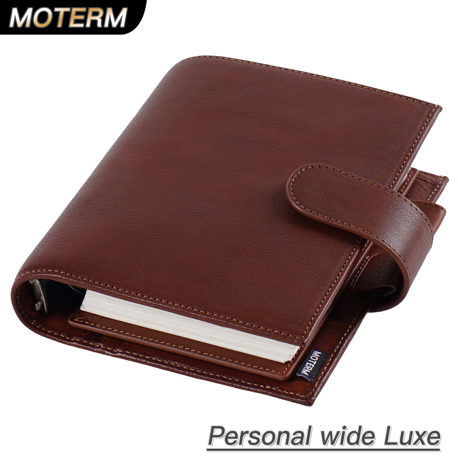 Leather Work Notepad - Moterm-Full Grain Vegetal Bronzeado Caderno De