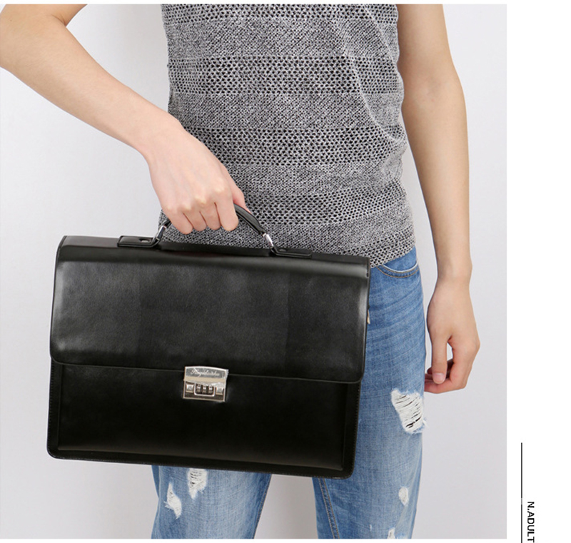 Leather Work Bag Mens - Maleta Executiva de Luxo com Fechadura