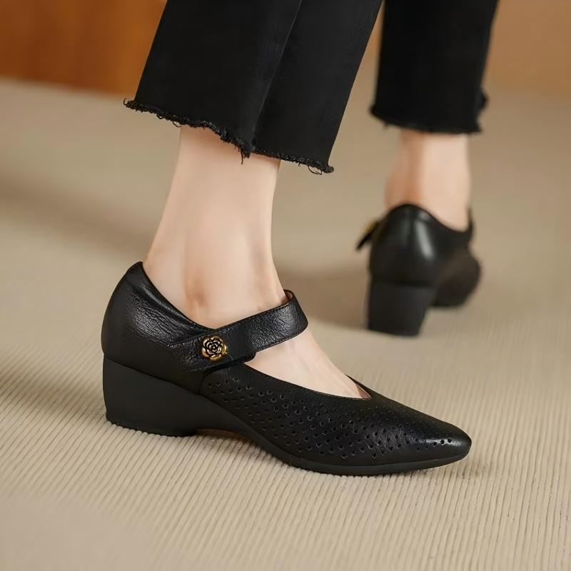 Leather Work Flats Women - Sapatos Femininos de Verão em Couro