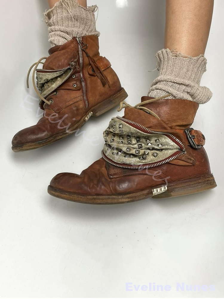 Botas de Trabalho Masculinas V - Leatherwork Rivets avaliação e preço