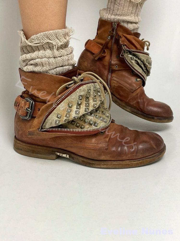 Botas de Trabalho Masculinas V - Leatherwork Rivets avaliação e preço