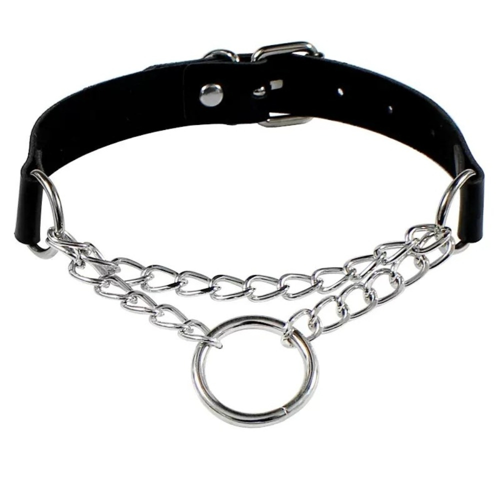 Colar de couro PU feminino, es - Leatherwork Rivets avaliação e preço