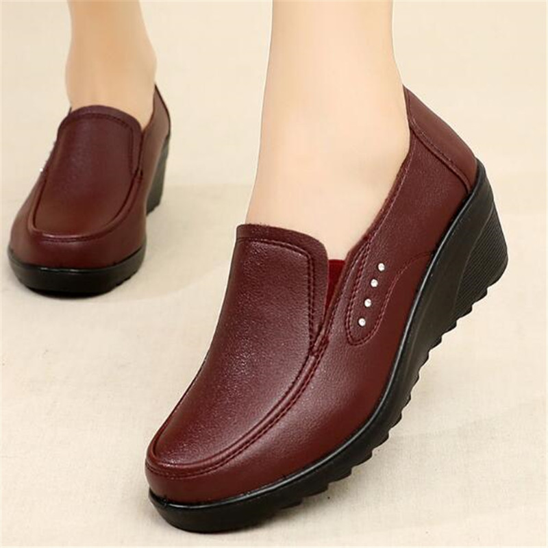 Nova primavera sapatos feminin - Leather Work Flats Women avaliação e preço
