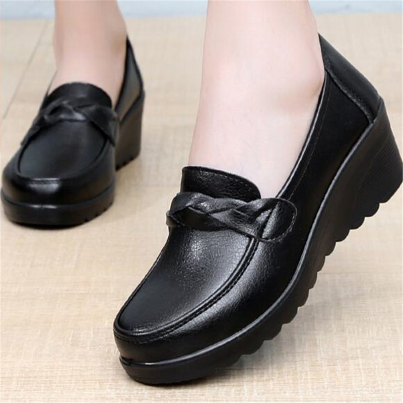 Nova primavera sapatos feminin - Leather Work Flats Women avaliação e preço