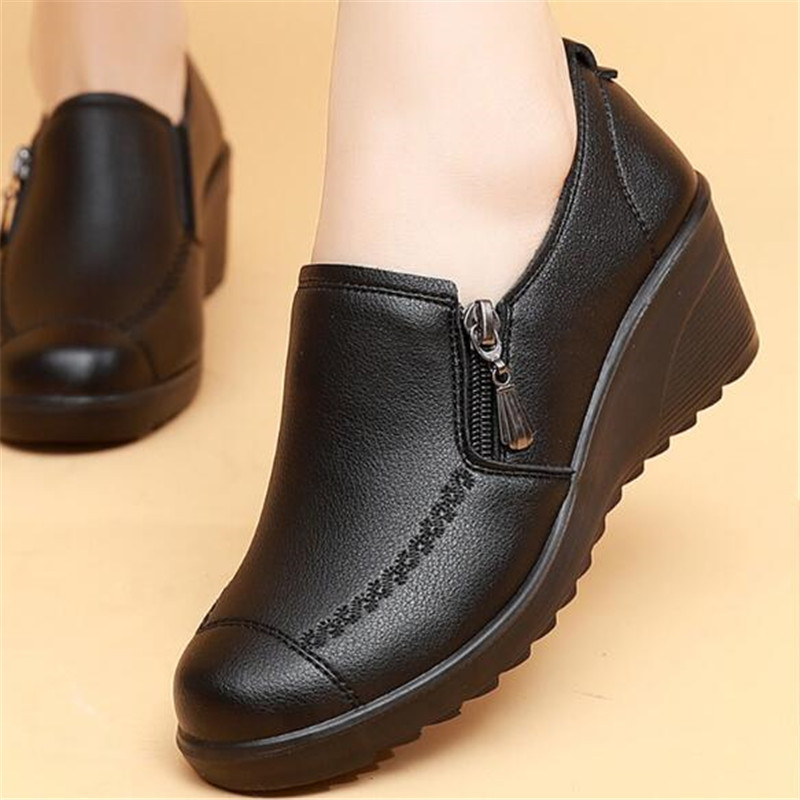 Nova primavera sapatos feminin - Leather Work Flats Women avaliação e preço