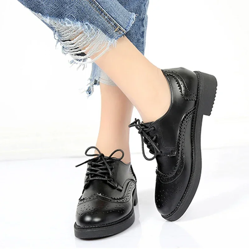 2025 outono feminino oxford ap - Leather Work Flats Women avaliação e preço