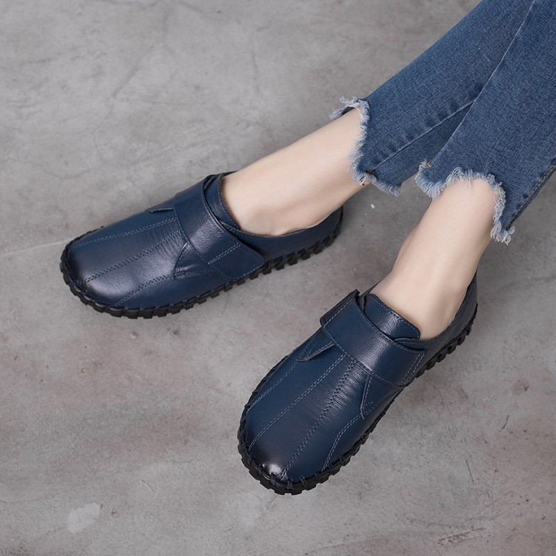 Sapatilhas de couro real de lu - Leather Work Flats Women avaliação e preço