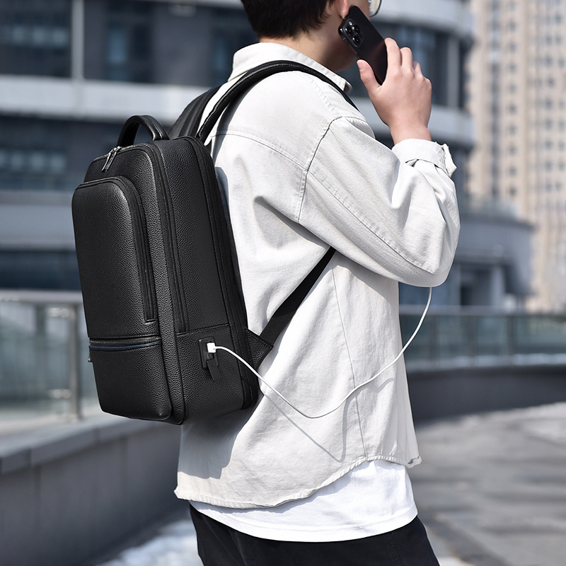 Mochila de couro PU para homen - Leather Work Bag Mens avaliação e preço