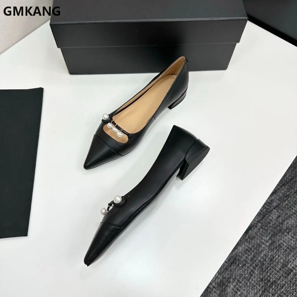 Sapatos femininos de couro com - Leather Work Flats Women avaliação e preço