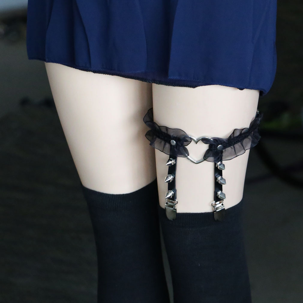 Mulheres goth couro amor liga  - Leatherwork Rivets avaliação e preço