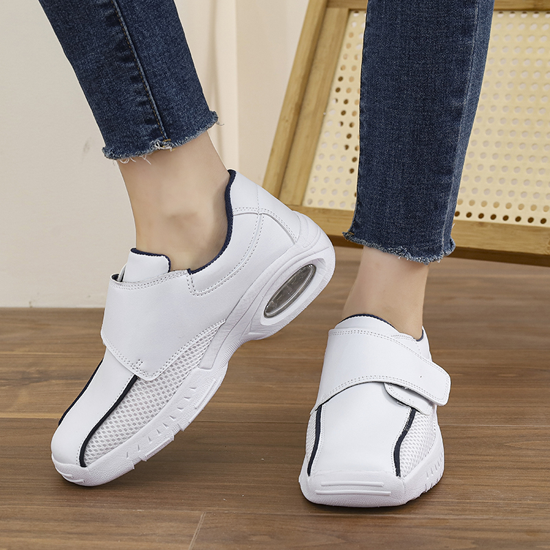 Profissional puro branco sapat - Leather Work Flats Women avaliação e preço