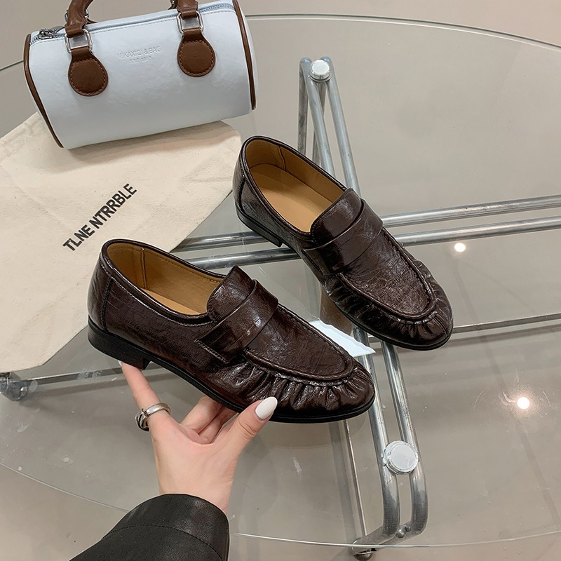 Sapatos de Couro Luxuosos para - Leather Work Flats Women avaliação e preço