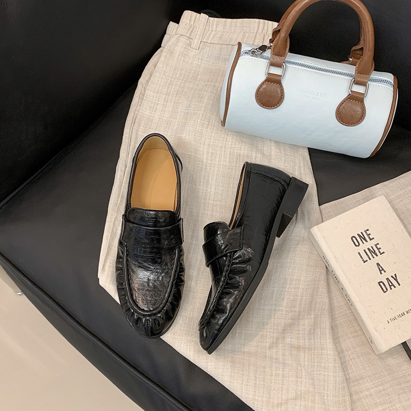Sapatos de Couro Luxuosos para - Leather Work Flats Women avaliação e preço