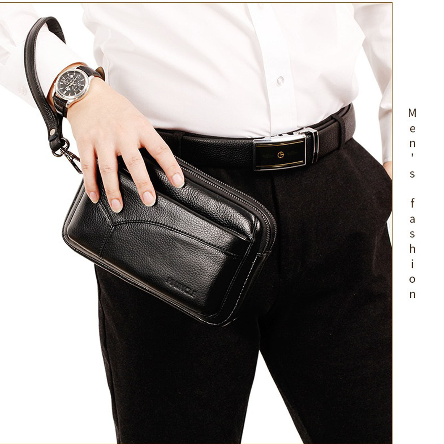Bolsa de Mão Masculina de Cour - Leather Work Bag Mens avaliação e preço