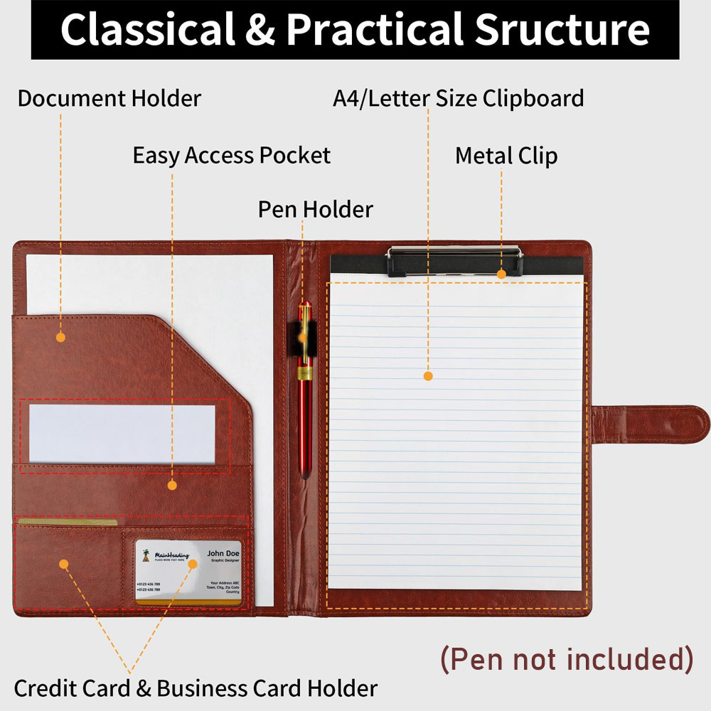 Pasta de Couro Multifuncional  - Leather Work Folder avaliação e preço