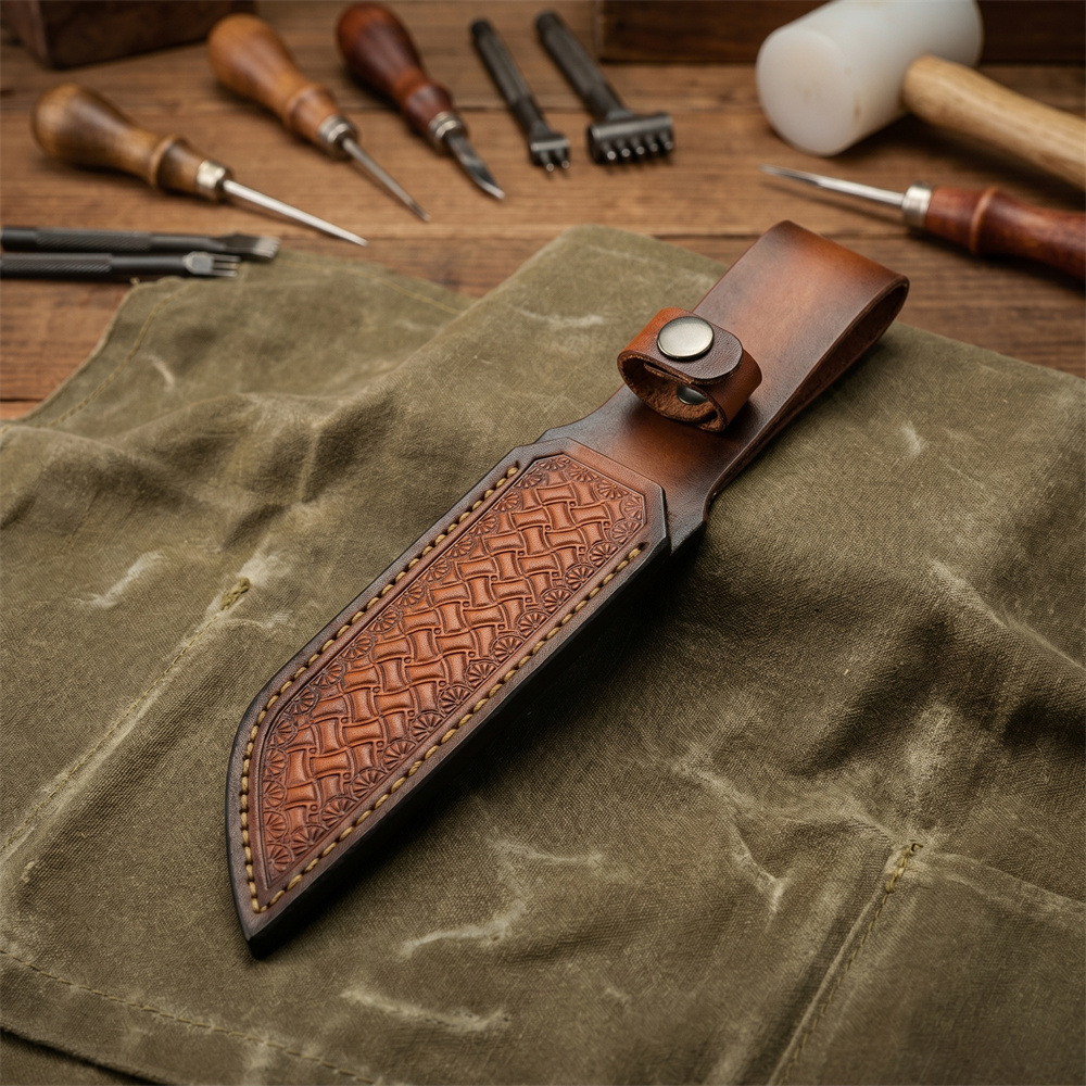 Bainha de Couro Marrom Gravada - Leatherwork Tools avaliação e preço
