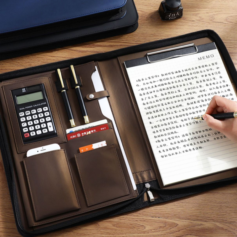 Multifuncional a4/a5 couro do  - Leather Work Folder avaliação e preço