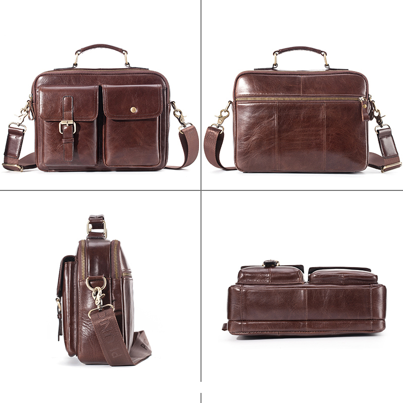 Nova marca de couro do mensage - Leather Work Bag Mens avaliação e preço