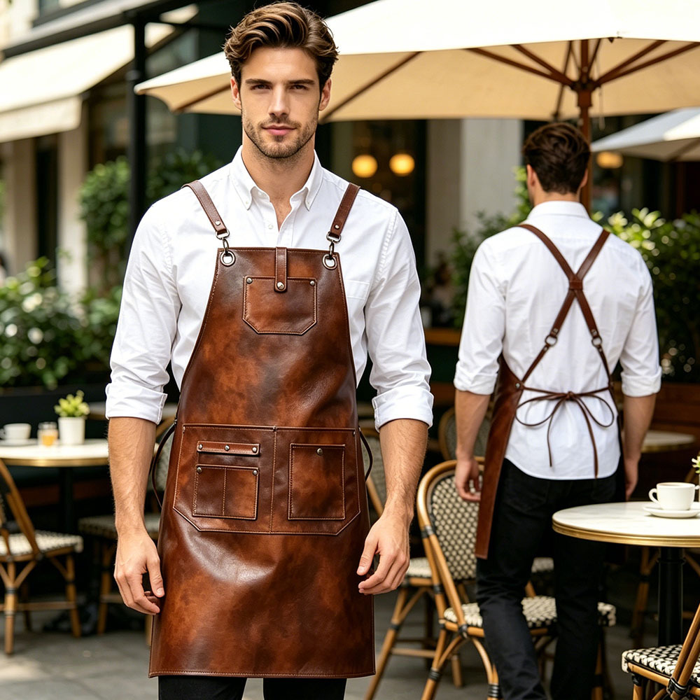 Avental de couro PU à prova d' - Leatherwork Apron avaliação e preço