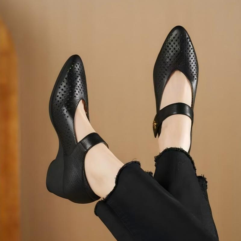 Sapatos Femininos de Verão em  - Leather Work Flats Women avaliação e preço