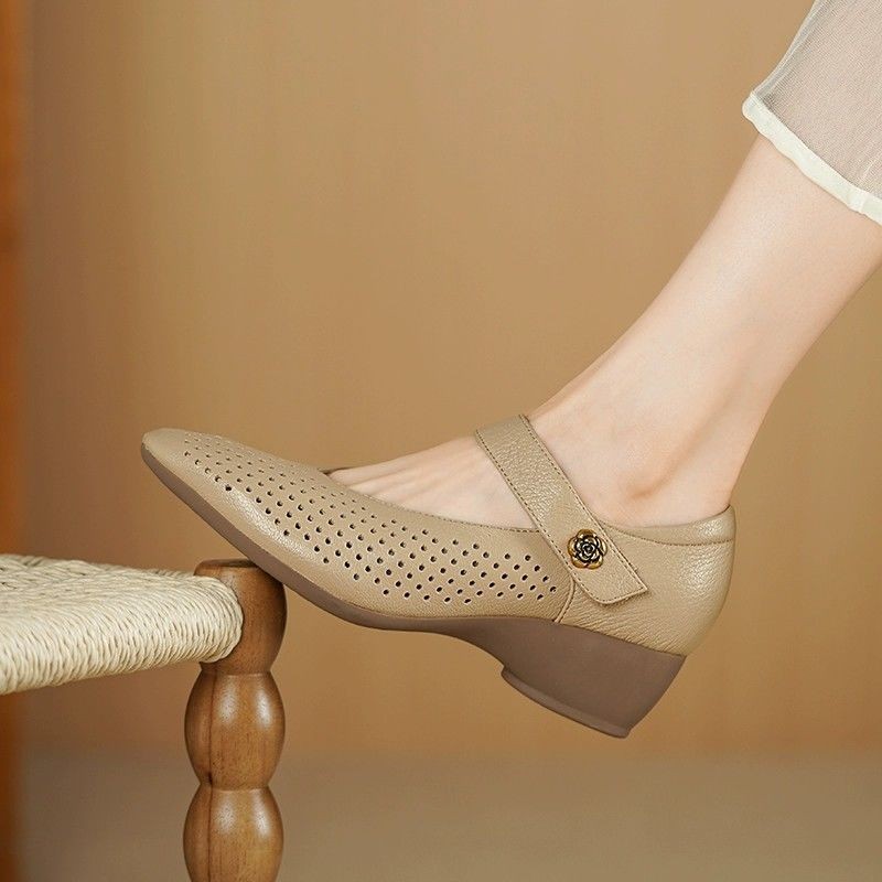Sapatos Femininos de Verão em  - Leather Work Flats Women avaliação e preço
