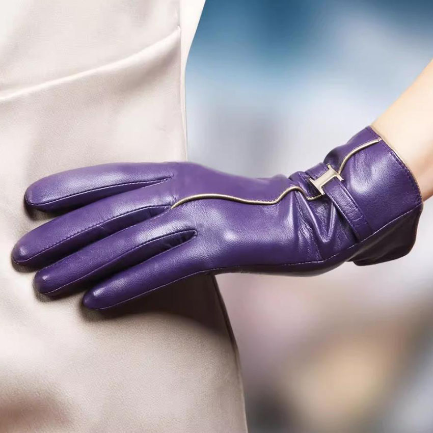 Mulheres luvas de couro genuín - Leather Work Winter Gloves avaliação e preço